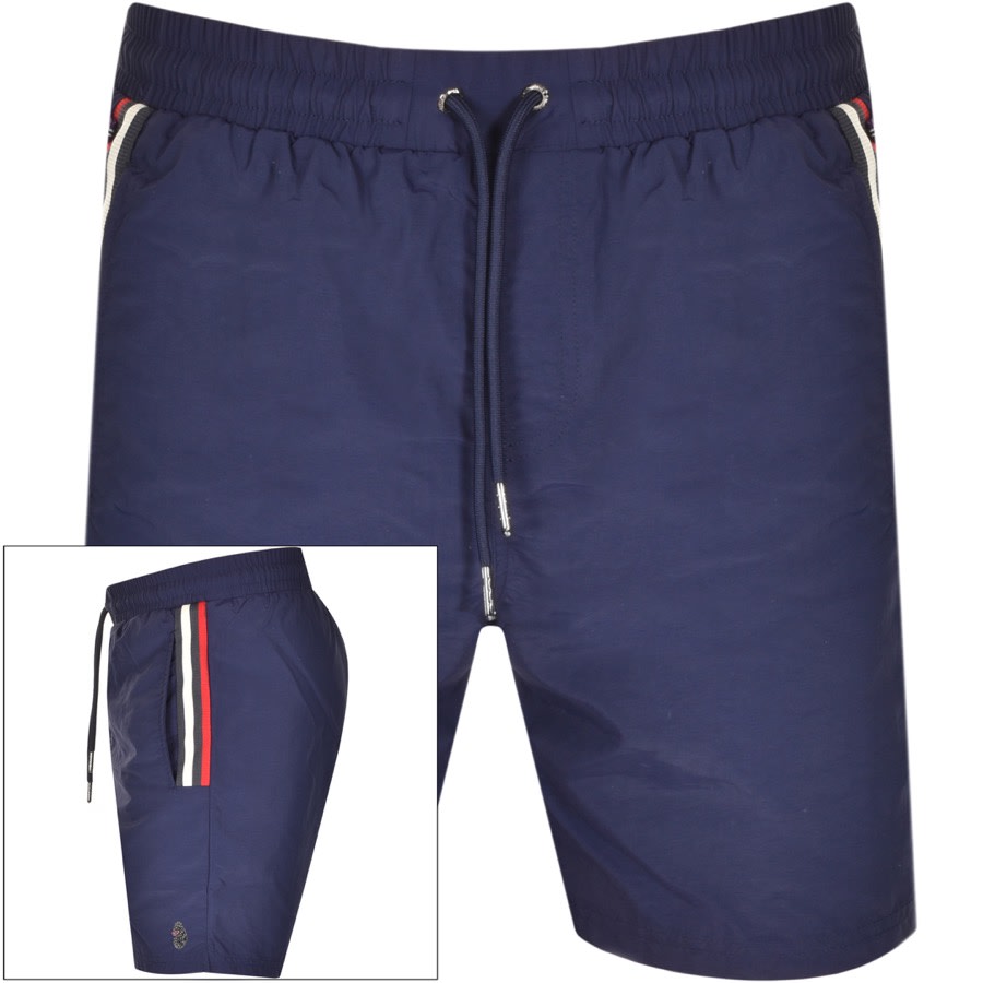Alternative Image for ProductLuke 1977 Caen Striped Detail Swim Shorts Navy1